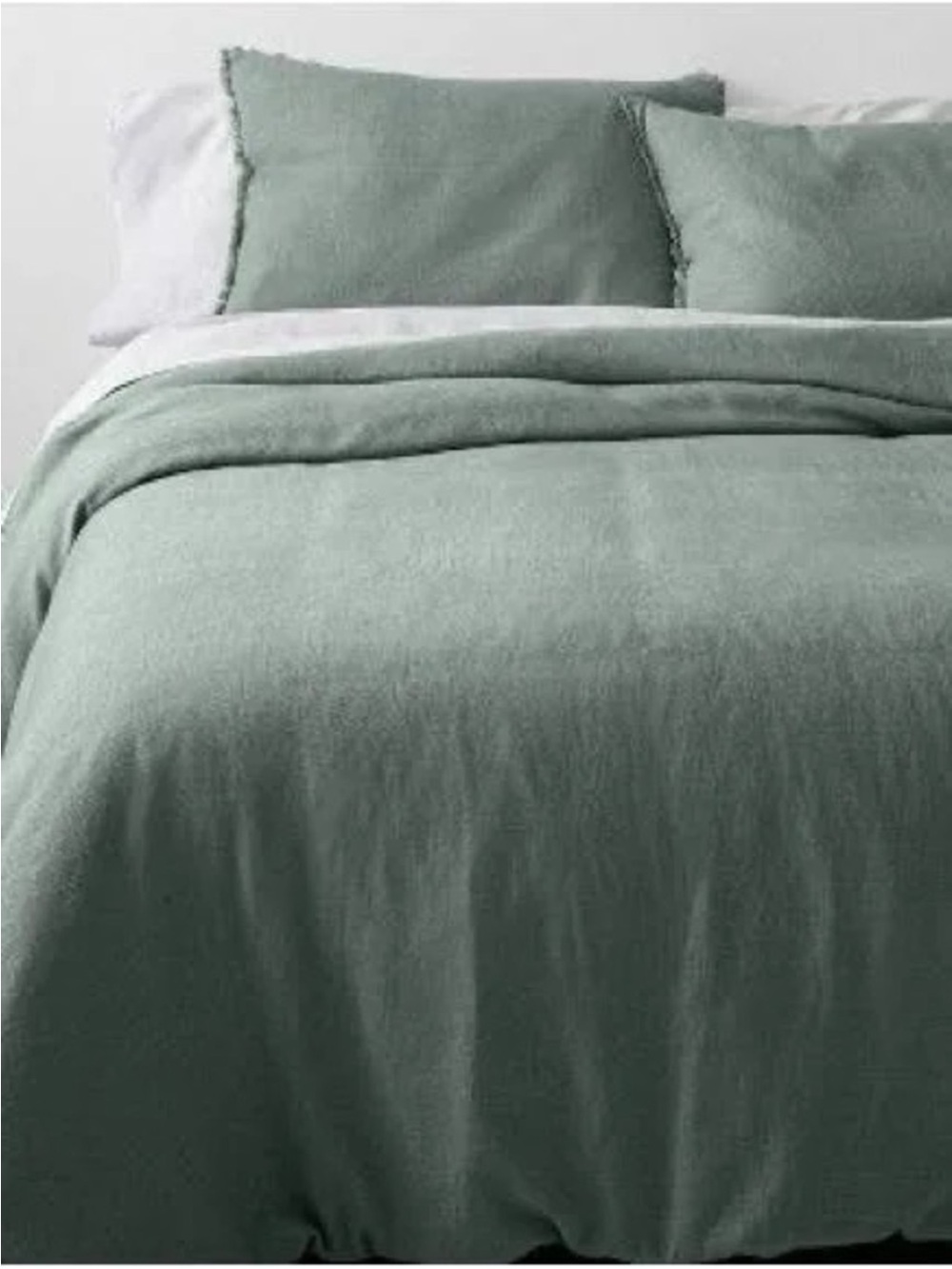 Casaluna Sage Green Linen Blend Duvet and Shams Full Queen